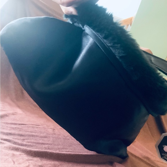 New Black Satin Handbag 12” x 6” - Picture 3 of 7